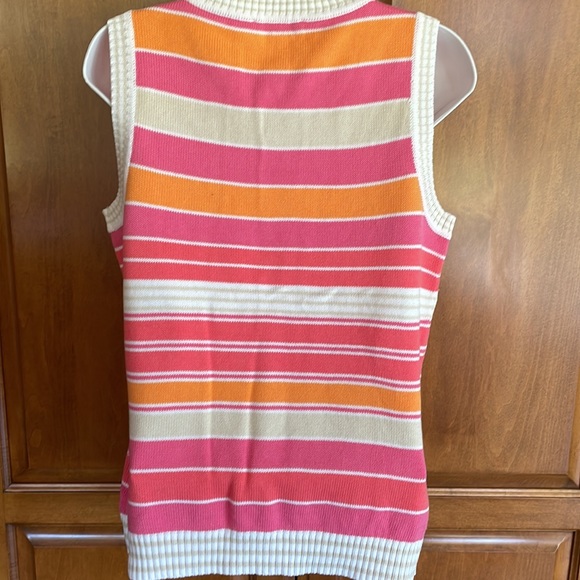 PENDLETON Sleeveless Cotton Sweater Top Pink/Orange size S Excellent Condition! - Picture 3 of 10